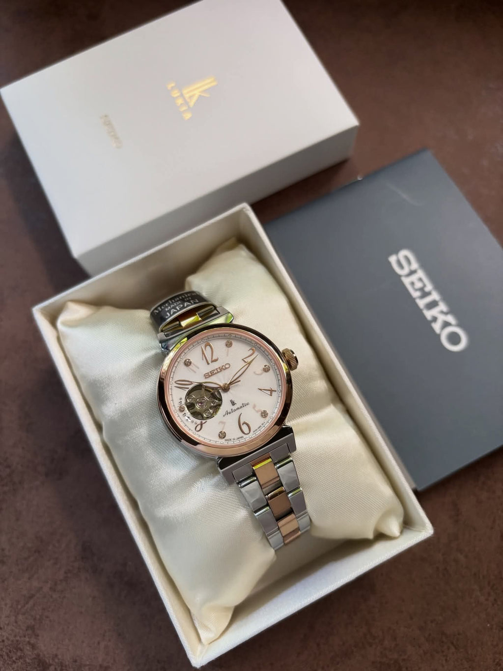 Seiko Lukia Open Heart Two Tone Japan Automatic Watch BNIB